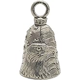 Guardian Bell Animals Good Luck Bell w/Keyring & Black Velvet Gift Bag | Motorcycle Bell | Lead-Free Pewter | Made in USA