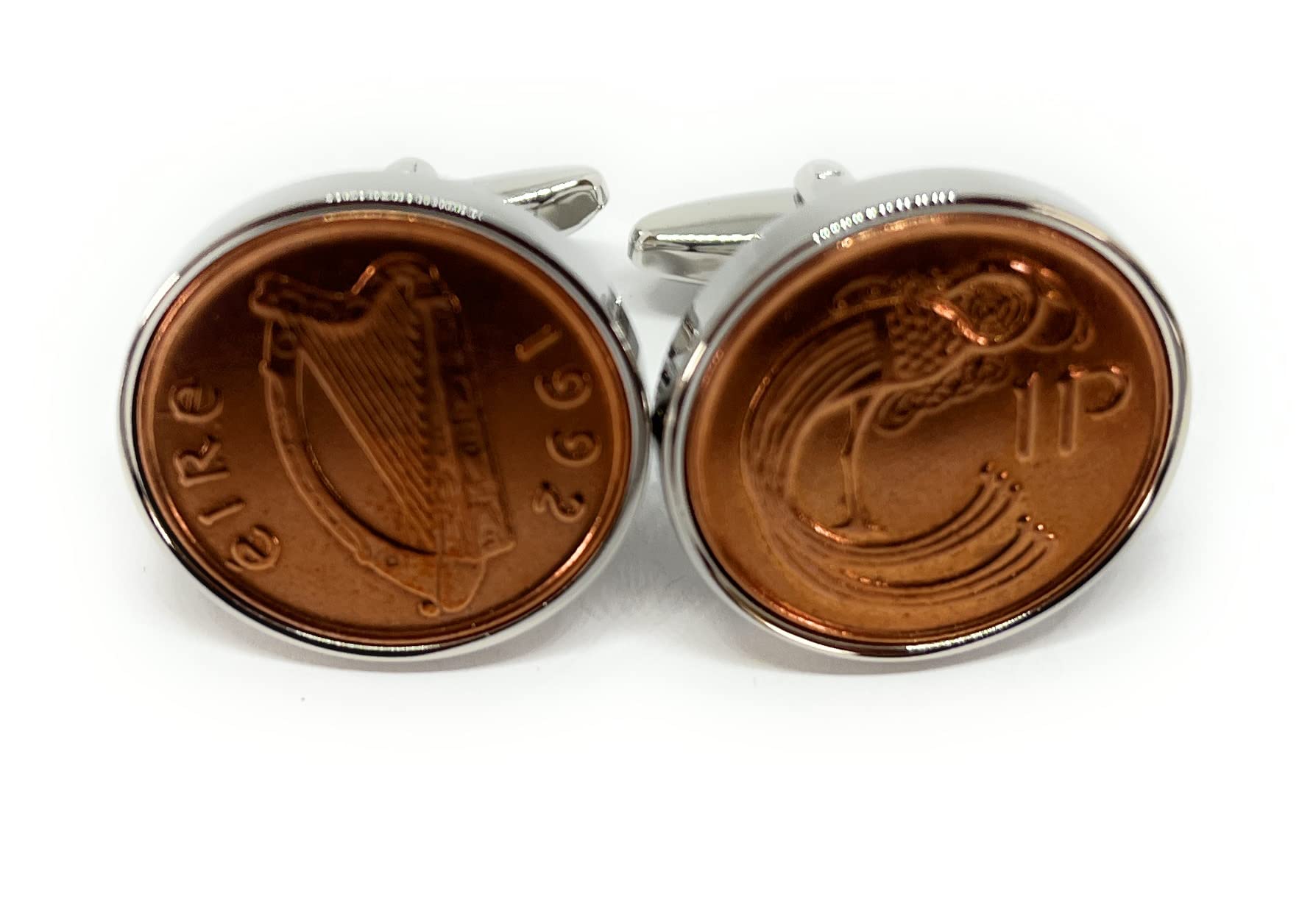 1992 34th Birthday/Anniversary Irish one pence coin cufflinks - Irish One pence cufflinks from 1982 for a 44th Birthday