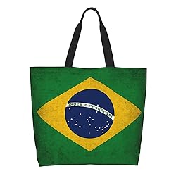 YSBYEIU Cute Brazil Flag Tote Bag For Women Men