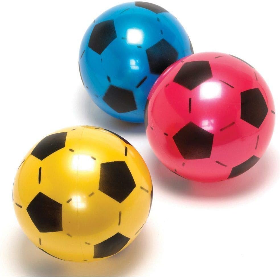 PoundSaver ® Soft Lightweight PVC Plastic Shoot Soccer Football Play anywhere Beach Park Home School Birthdays Indoor Outdoor - Colours Vary (15 Balls)