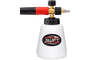 SWIFT AUTO CARE Swift Premium Foam Cannon for Pressure Washer – Heavy Duty Foam Sprayer for Car Wash | ¼ Inch Quick Connector | Adjustable Wide Mouth for Extra Thick Snow Foam | Holds 1 Liter of Soap!