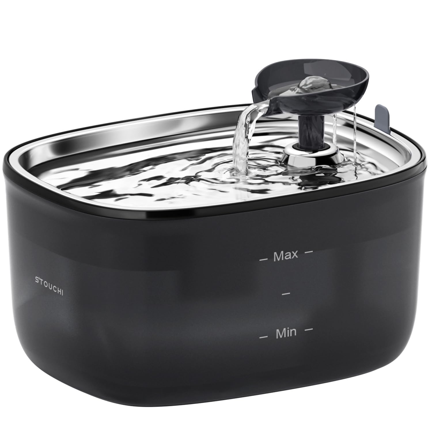 Stouchi Cat Water Fountain, 2.5L Ultra Quiet LED Light BPA Free with 2 Activated Carbon Filters,Dog Water Fountain Transparent Water Tank — image 1