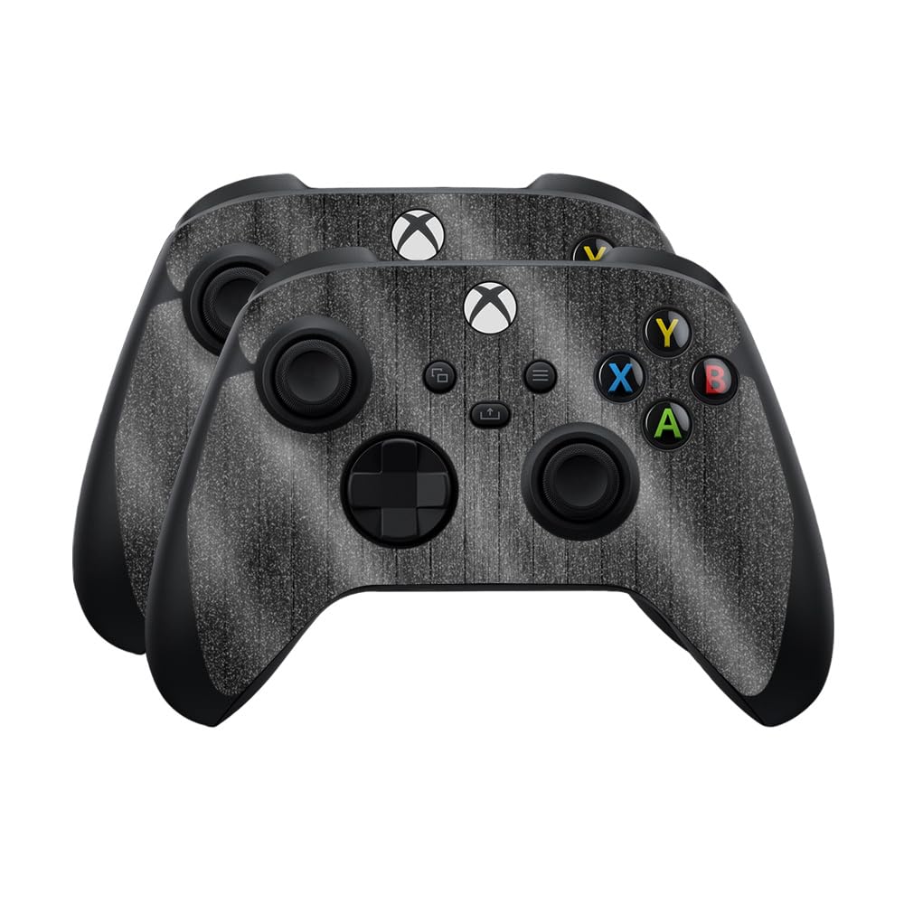 Glossy Glitter Skin Compatible with Microsoft Xbox Series X|S Controller (2 Pack) - Black Wood - Premium 3M Vinyl Protective Wrap Decal Cover - Easy to Apply | Crafted in The USA by MightySkins