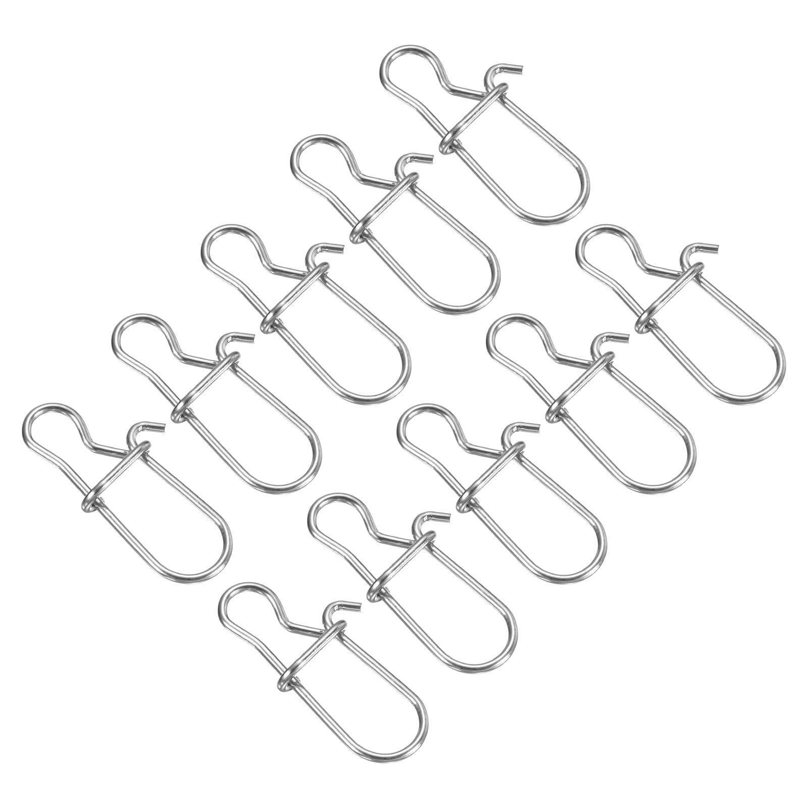 PATIKIL Fishing Snaps, 200 Pack 81.5LBS Stainless Swivel Tackle Kit Fishing Clips Lure for Saltwater Freshwater, Silver