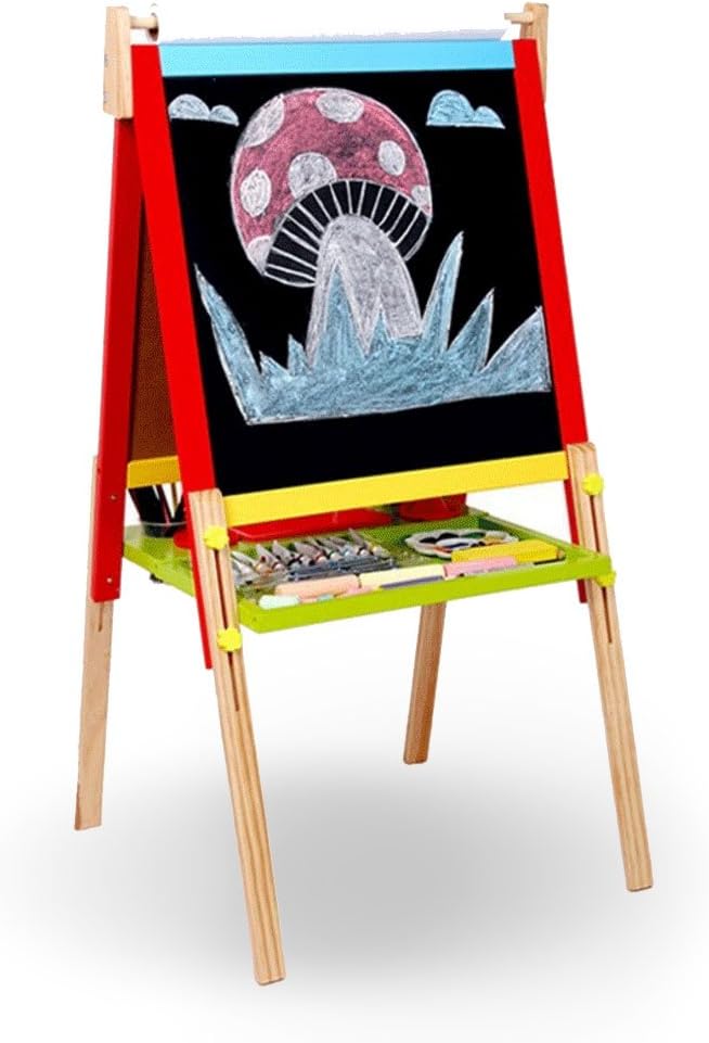Kids Easel Art Children Whiteboard Blackboard Stand Wood