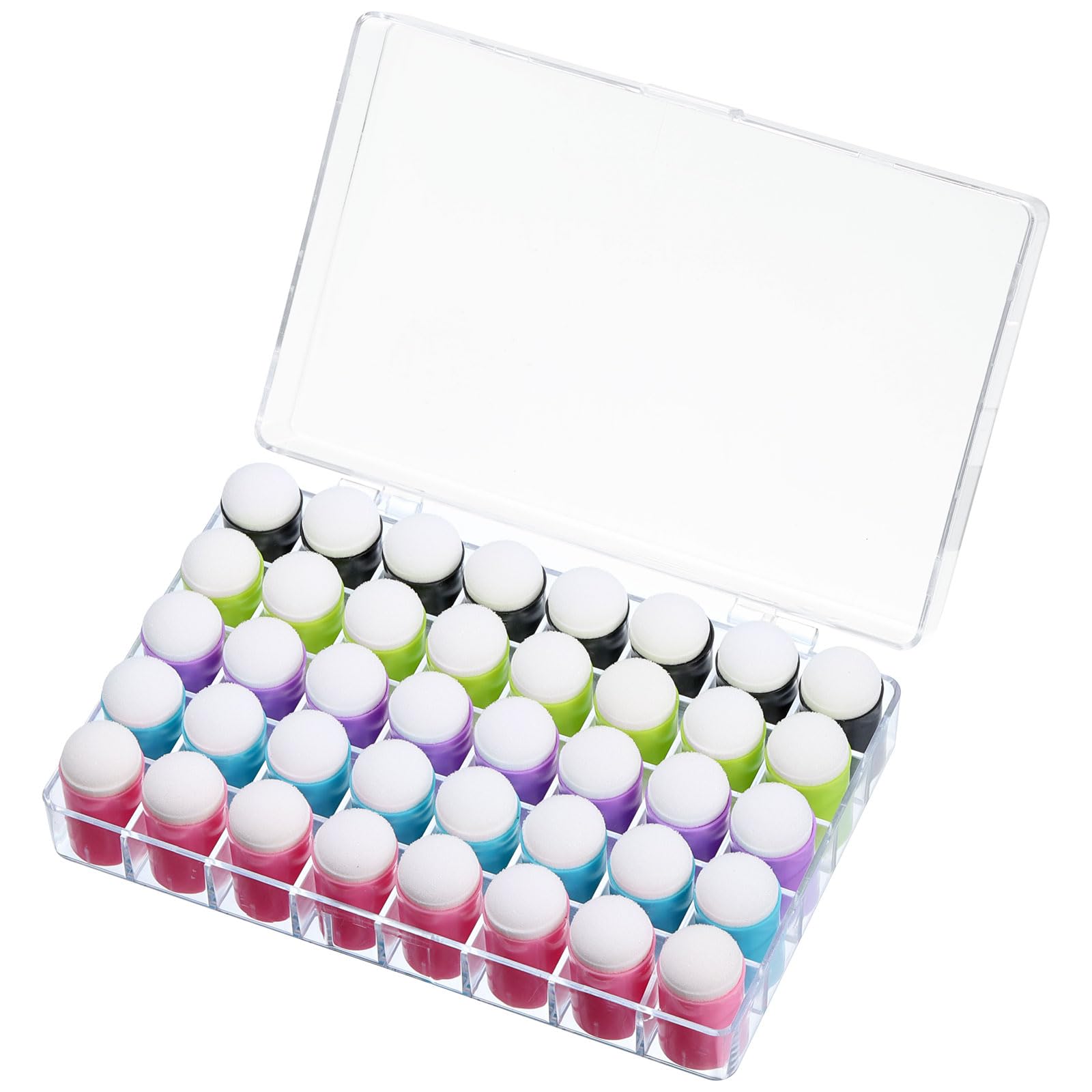 PATIKIL Finger Sponge Daubers, 40 Pack Finger Painting Sponge Set Craft Drawing Sponge Dauber for Art Ink Crafts Card Making Chalk