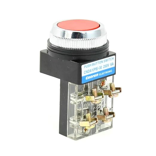 250VAC 6A Panel Mounted 1NO 1NC Red Press Momentary Botton Switch - Electrical Outlet Switches - Amazon.com