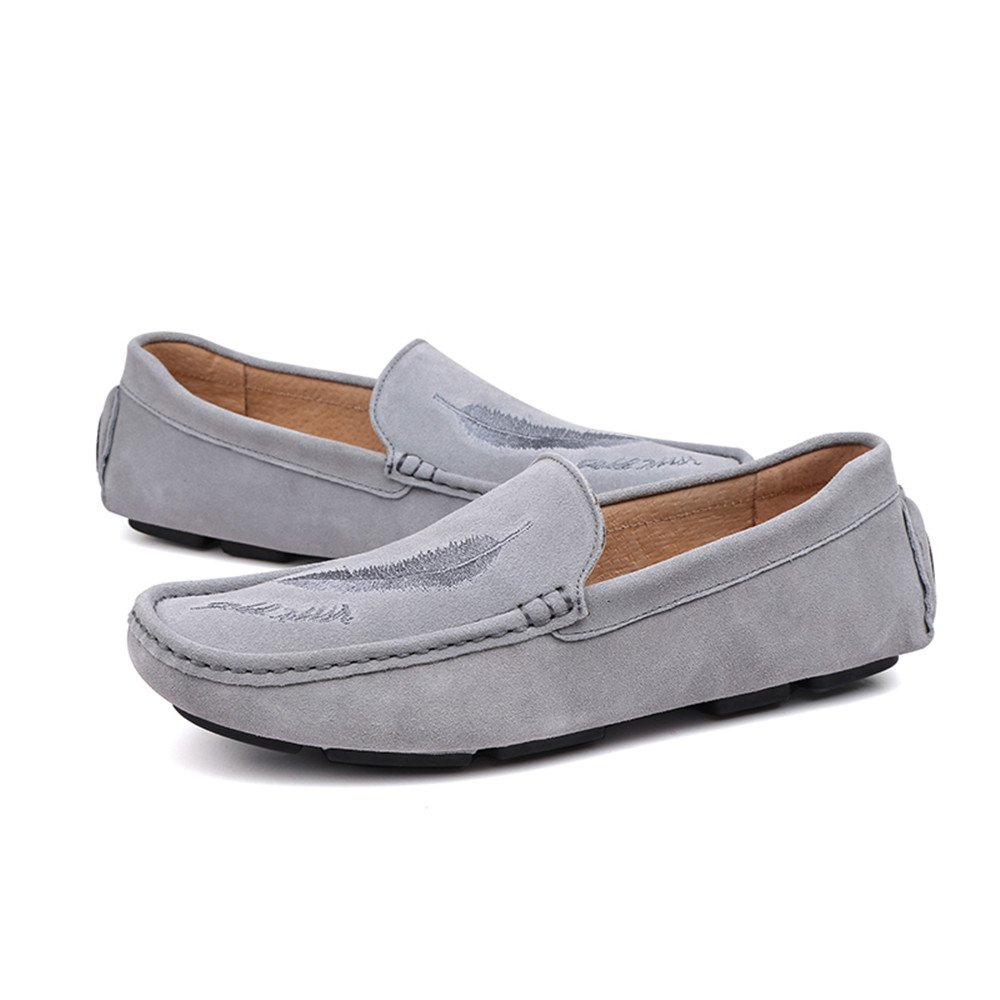 men's casual shoes slip on hollow leather loafers