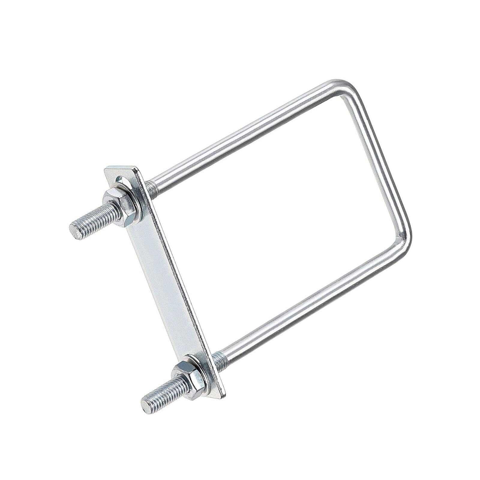 TOP-VIGOR 4 sets M8 Square U-Bolts, 60mm Inner Width 150mm Length Steel U-Bolts with Nut, Plate, Washer for Building Installations Mechanical Parts Connection Cehicles Ships