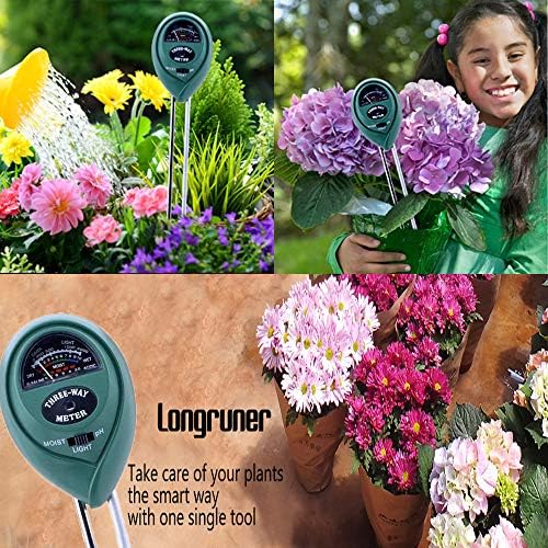Longruner 2 paquetes 3-in-1 comprobador de suelo la humedad luz y ...