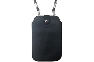 Leather Neck Pouch for Phone (Style 3) - Black