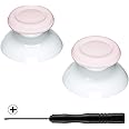 eXtremeRate Cherry Blossoms Pink & White Dual-Color Replacement 3D Joystick Thumbsticks for PS5 Controller, Analog Thumb Sticks with Screwdriver for PS4 Slim Pro Controller