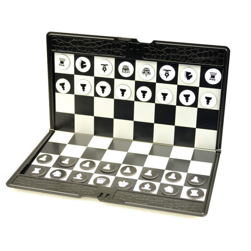 XIANGQI Mini Wallet Type 20X17Cm Folding Board Magnetic Portable Chess Checkers Set Traveler Plane E