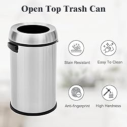 Takywep 17 Gallon/65 Liter Round Open Top Trash