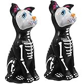 Garneck 2pcs Day of The Dead Dog Figurine Halloween Skeleton Dog Statue Resin Animal Dead Theme Table Decoration for Halloween Home Desk Decorations