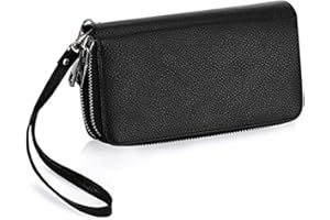 Abberry Double Zipper Wristlet Wallet Long Clutch Purse Cellphone Wallet for Women