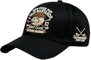 “Old Bastards Golf Club” Baseball Cap - Funny 3D Embroidered Dad Hat, Structured Curved Brim, Adjustable Snapback with Buckle