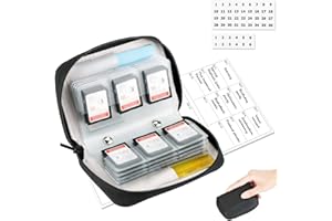 KIWIFOTOS 28 Slots Memory Card Pouch Bag for 24 SD SDXC SDHC + 4 CF/XQD Cards, Portable Storage Holder Case with Notepaper fo