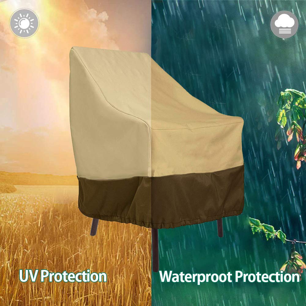 86cm Willkey Stacking Patio Chairs Covers Waterproof High Back Garden Chair Covers 420d Breathable Oxford Fabric