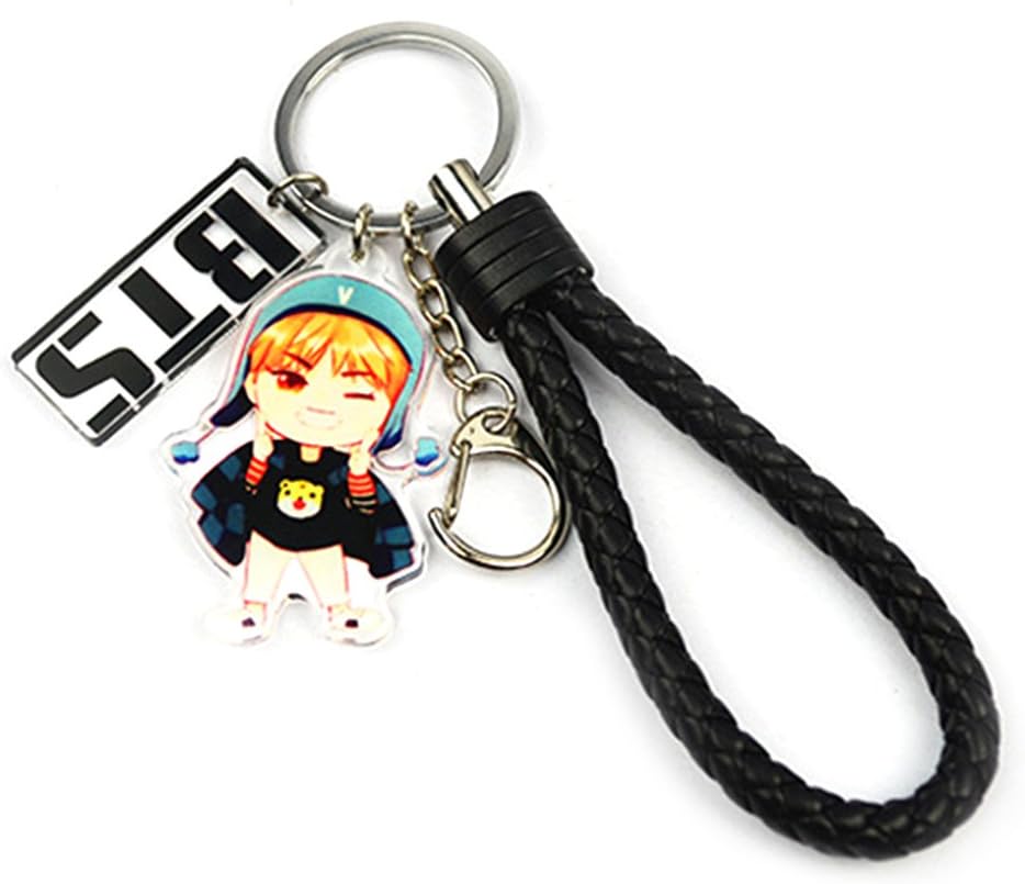 Stephaee Cartoon KPOP BTS Bangtan Boys Keychain Cute Christmas Gifts Key Ring Hot Gift for A.R.M.Y