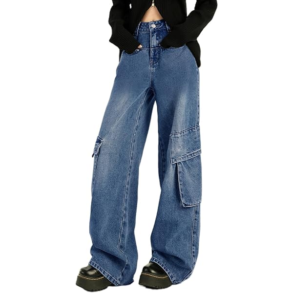 Outfit Ropa De Skaters Mujeres Pantalones cargo holgados para mujer, ropa Y2K Outfit Ropa De Skaters Mujeres Pantalones cargo holgados para mujer, ropa Y2K