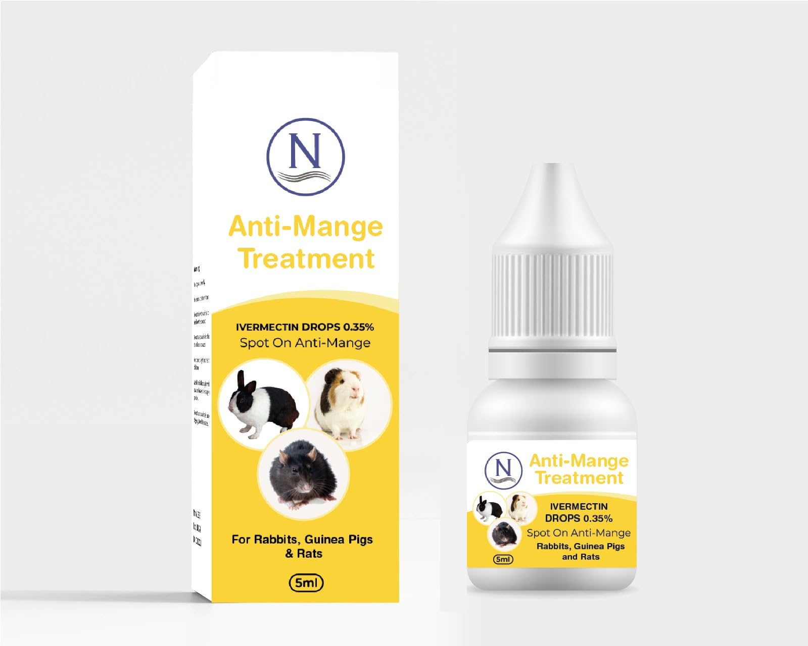 Naqua Anti-Mange mite spot-on. Mange treatment for rabbits, ferrets, guinea pigs, rats & chinchilla. Vet strength. Powerful & fast results for mange infections.