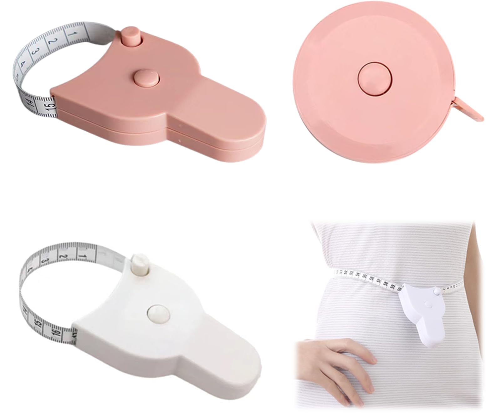 PLATEYTR 3-Piece Body Tape Measure, Retractable, 150mm, 60in, Push-Button Lock, LM-UK-102