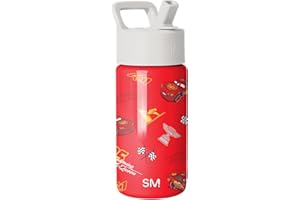 Simple Modern Disney Pixar Lightning McQueen Kids Water Bottle with Straw Lid | Reusable Insulated Stainless Steel Cup for Bo