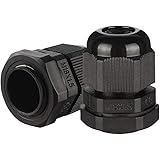 uxcell 10 Pcs M18 Waterproof IP68 Nylon Cable Gland Joint Adjustable Locknut for 5mm-10mm Dia Cable Wire