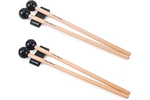 VixxNoxx 4 Pcs Xylophone Mallets 9.45in Rubber Drum Mallets with 2 Pcs Mallets Holder Glockenspiel Mallets Wooden Percussion Mallets