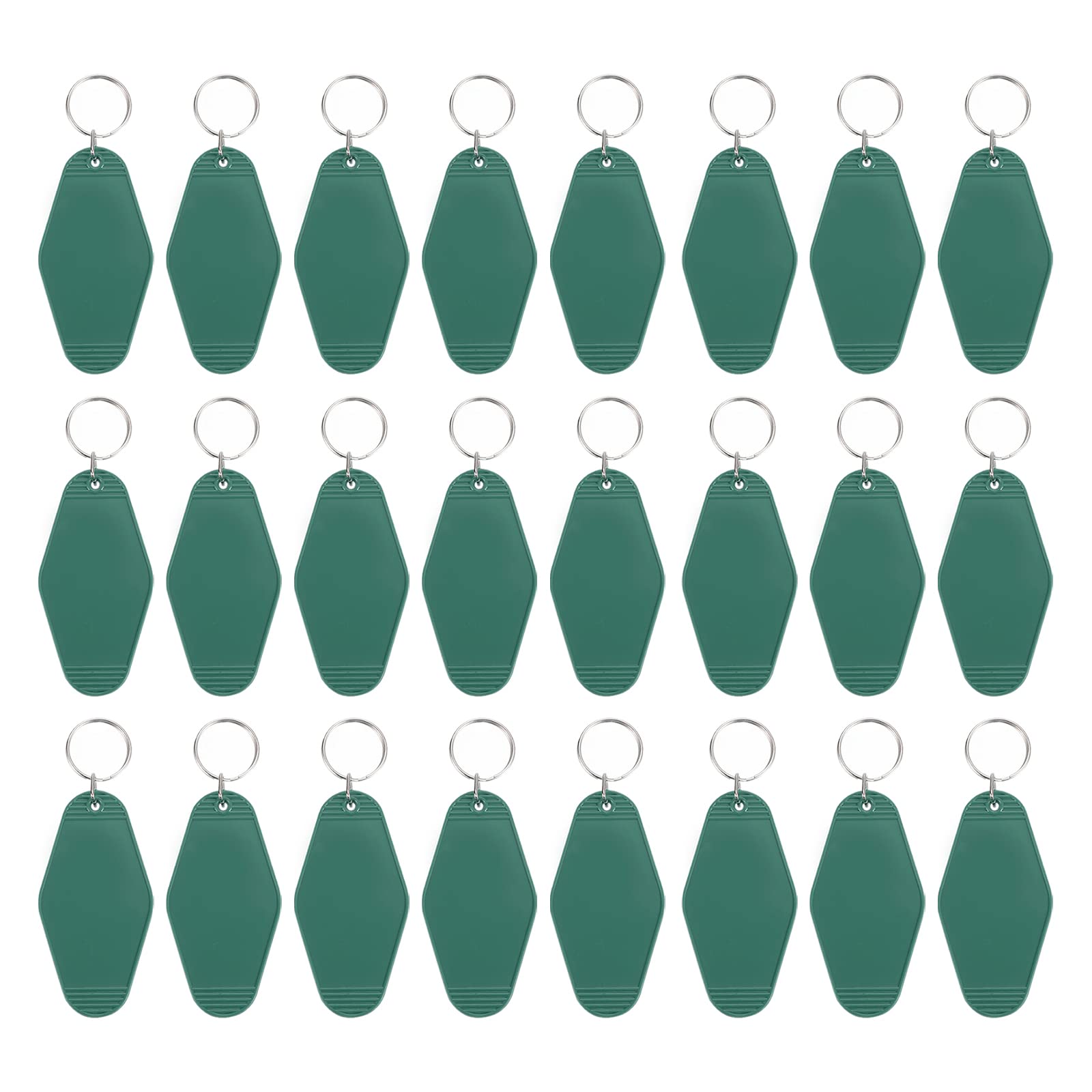 PATIKIL Vintage Motel Keychain, 24 Pack Blank Hotel Keychains Rhombus Retro Key Tag for DIY Crafts Ornament Backpack Luggage Labels Tags, Dark Green