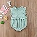 YOUNGER TREE Toddler Baby Summer Clothes Girl Ruffled Collar Sleeveless Romper Jumpsuit Clothes (Green, 80(6-12 Months))