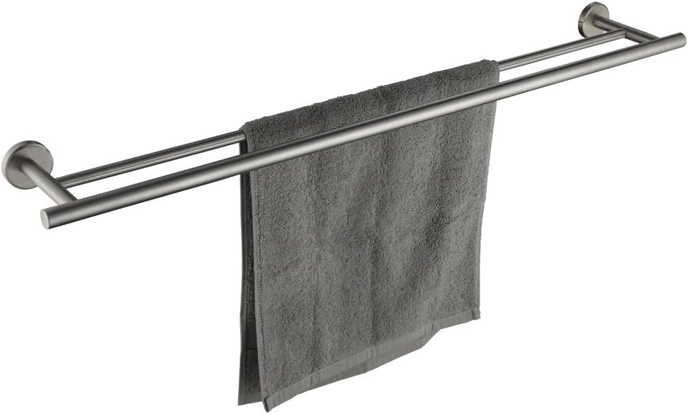 JQK Double Bath Towel Bar, 30 Inch Stainless Steel Towel Rack for Bathroom, Towel Holder Brushed Finished Wall Mount, 33 in Total Length, TB100L30-BN: Home & Kitchen