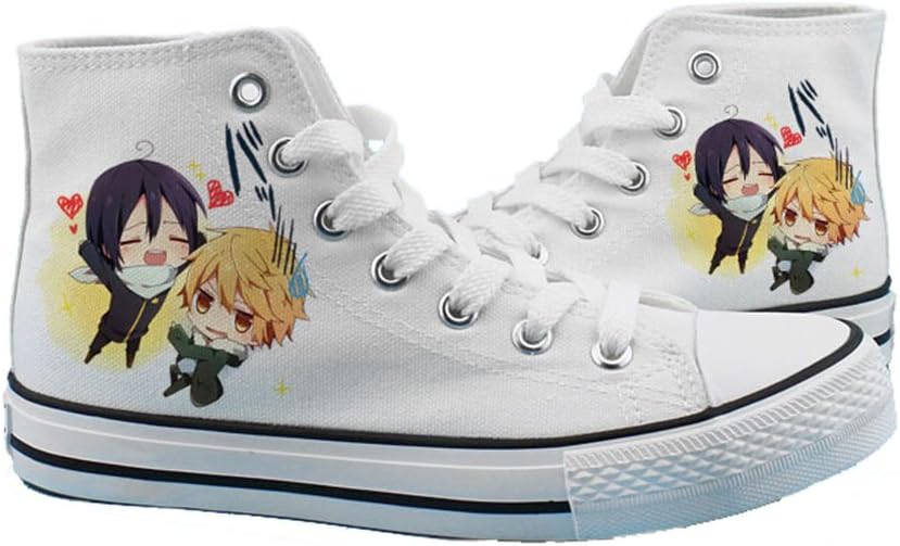Telacos Noragami YATO Yukine Shoes Cosplay Canvas Shoes Sneakers Black/White