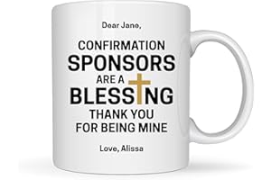 Personalized Confirmation Sponsor Coffee Mug 11oz White -Sponsors Blessing B - Gift Baptism Confirmation Sponsor First Commun