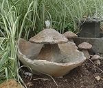 Garden Fountain, Cast Stone, Mushroom, Cascade, Concrete, Patio & Outdoor, Rock Garden Water Feature