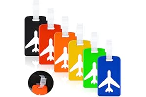 MAROMALIFE 6 Pack Silicone Luggage Tag with Name ID Card, Luggage Tags for Suitcases TSA Approved, Perfect to Quickly Spot Luggage Suitcase and Bags