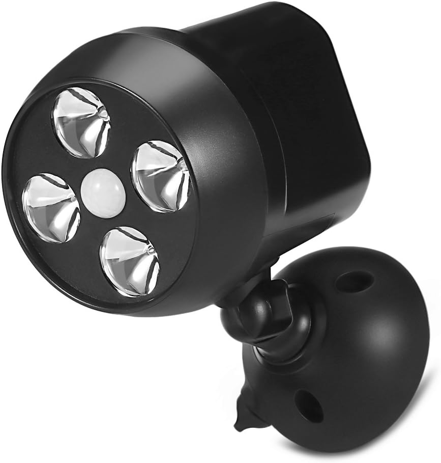 Motion Sensor Light Spotlight Ultra-Bright LED Light with Motion Sensor IPX6 Waterproof 4 LEDs (600-lumen) by Famirosa