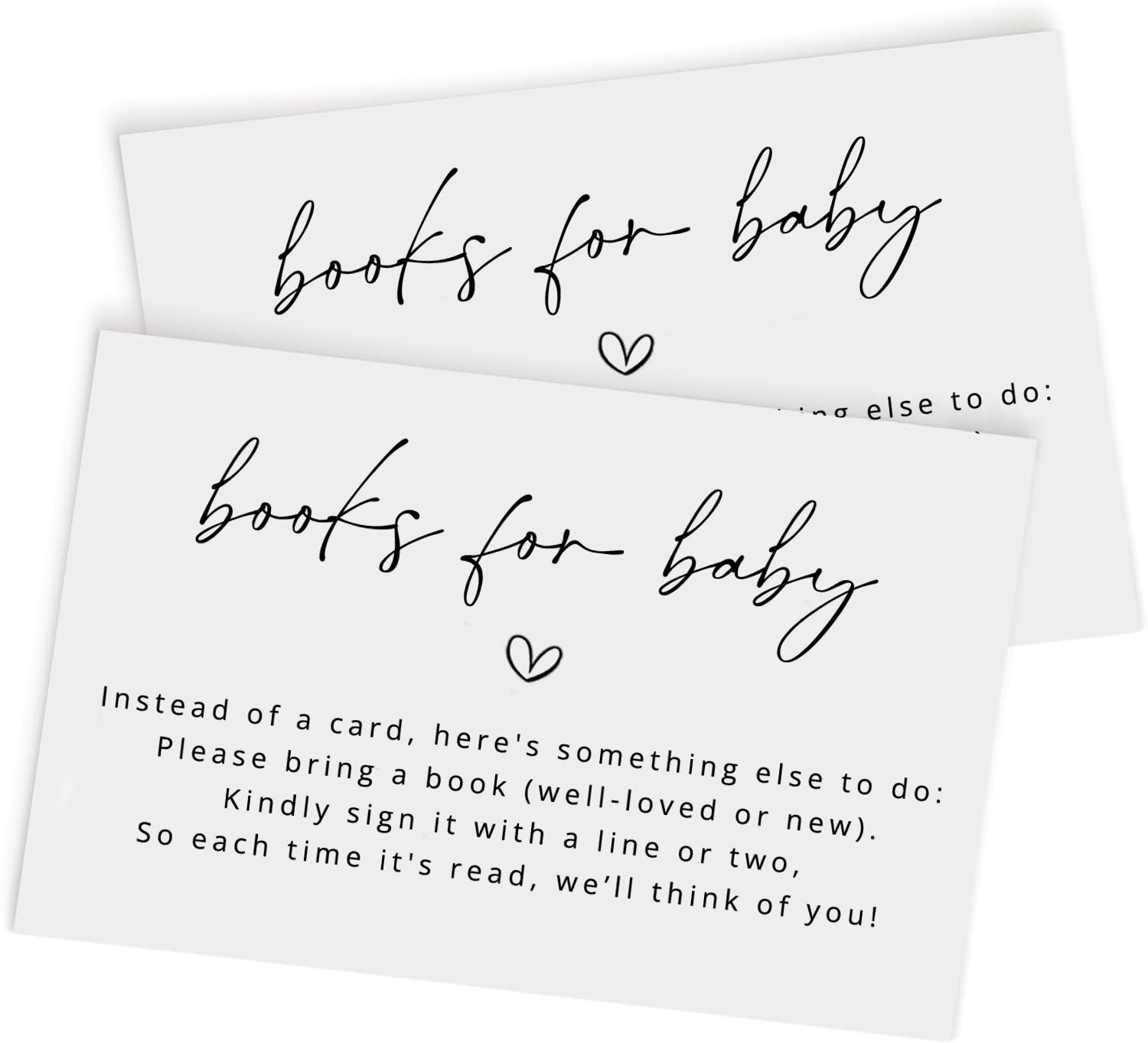Photo 1 of GardenCity Books for Baby Cards, Bring a Book Instead of a Card, Baby Shower Book Request Cards, 50 Pack, Minimalist