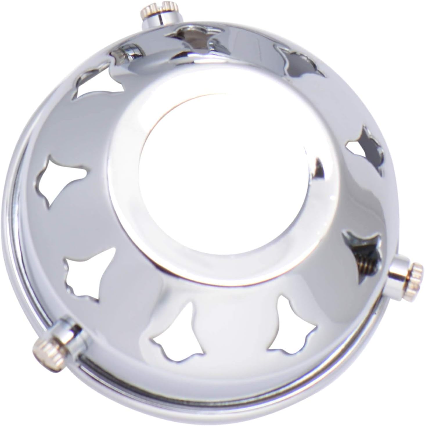 ElekTek Glass Lamp Shade Gallery Fitting for B22 Shade Ring Bulb Holders 2.25 inch Chrome