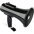 MGROLX Portable Megaphone Spearker/Bullhorn-with Built-in Siren/Alarm-Music-30 Watt Power & 800 Yard Range-Sliding Volume Adjustment-Powerful and Lightweight-ER46S
