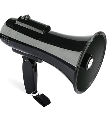 Industrial Grade Megaphone - 8 1/2 Inch Diameter, 1 Mile Range, Heavy-Duty Bullhorn For Outdoor Use