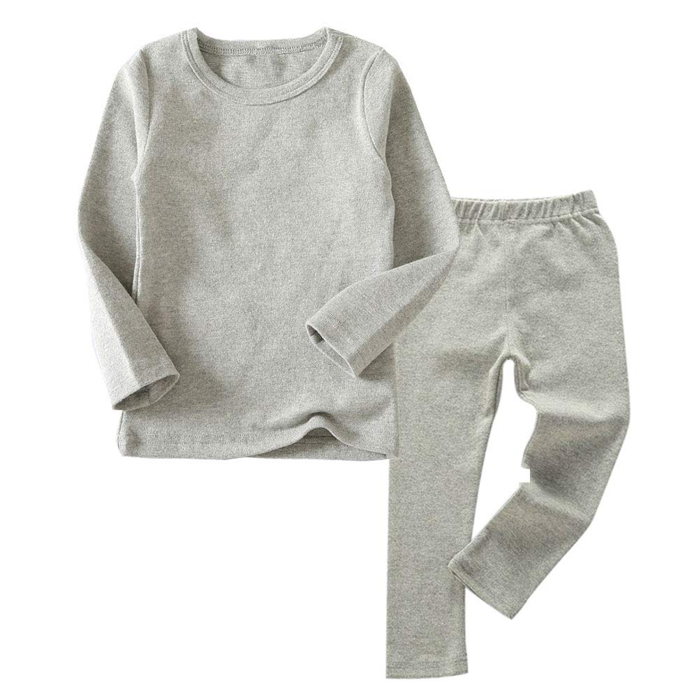 Little Kids Long Johns Thermal Underwear Set 2PC Crewneck Tops and