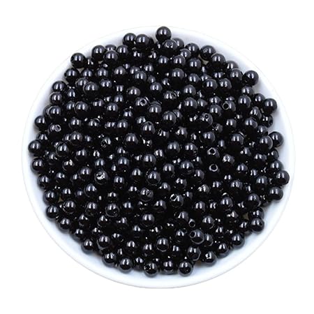 JaneDream 100 Stücke 6 mm DIY Acryl Rund Piercing Simuliert Pearl Distanzhalter Lose für Halskette Armband Ohrringe Schmuckhe