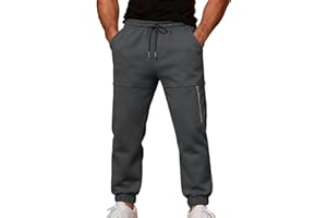Mens Sweatpants Workout Plus Size Joggers Elastic Waist Drawstring Cargo Pants Athletic Casual Trousers with Zipper Pocket
