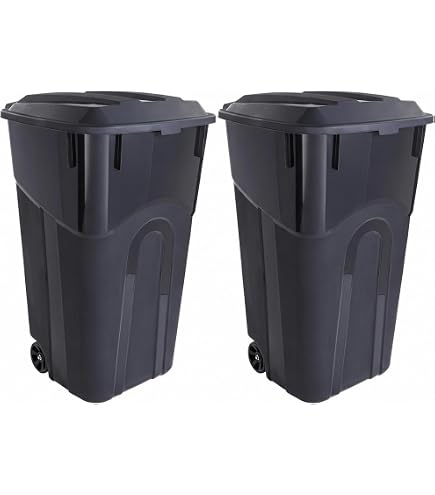 Amazon.com: 2 PCS 45 Gallon Heavy Duty Plastic Garbage Cans Trash