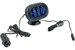 Outdoor Sensor Dashboard Mounted Multifunction Display Compatible Having for Voltage and Abs Digital Car Thermometer Clock wi