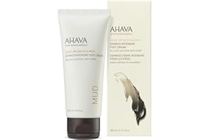 AHAVA Dermud Intensive Foot Cream - Intensely Hydrates, Moisturizes & Heals Dry Cracked Heels and Feet, Enriched with Patented Osmoter and Dermud, Hippophae Oil, Lavender Oil & Shea Butter, 3.4 Fl.Oz