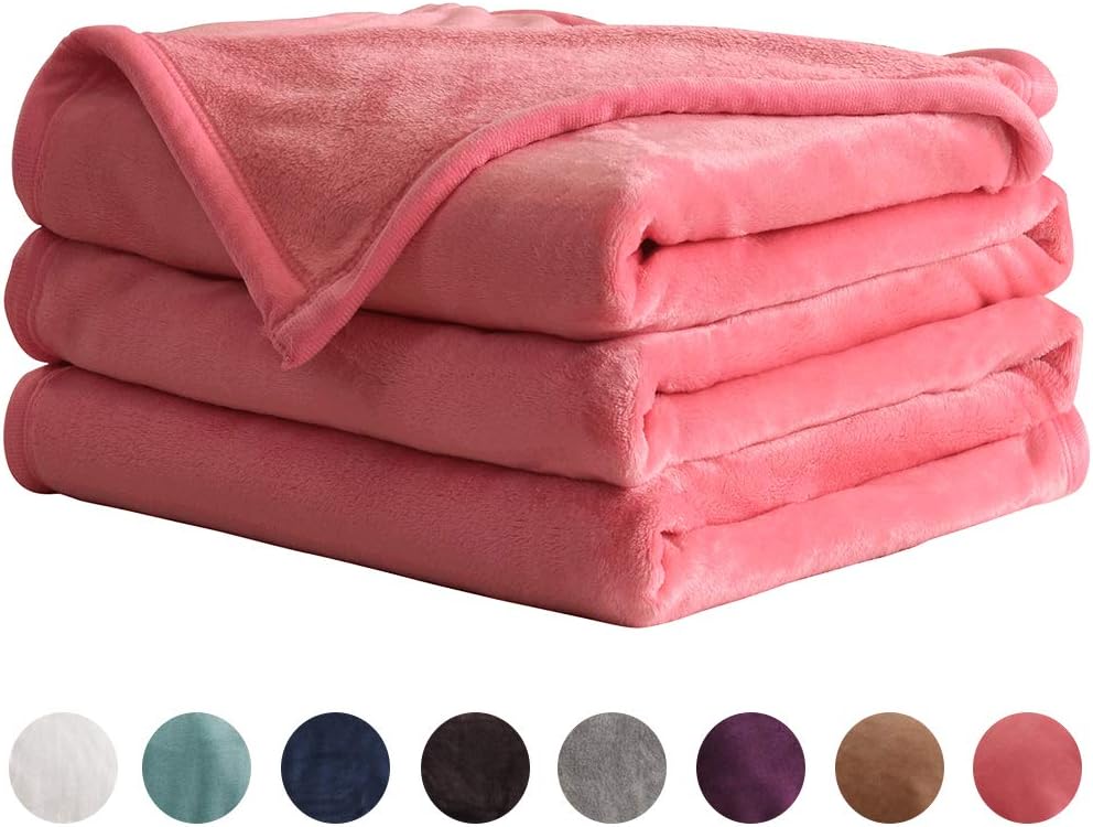 LIANLAM Twin Size Fleece Blanket Lightweight Super Soft and