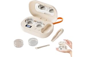 Ultrasonic Contact Lens Cleaner Rechargeable,Eye Contact Cleaner with Vanity Mirror, Compact Device with Dual Cleaning Modes 